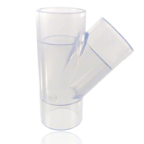 PVC U Transparent T-Stück 45° in Zoll Abmessung