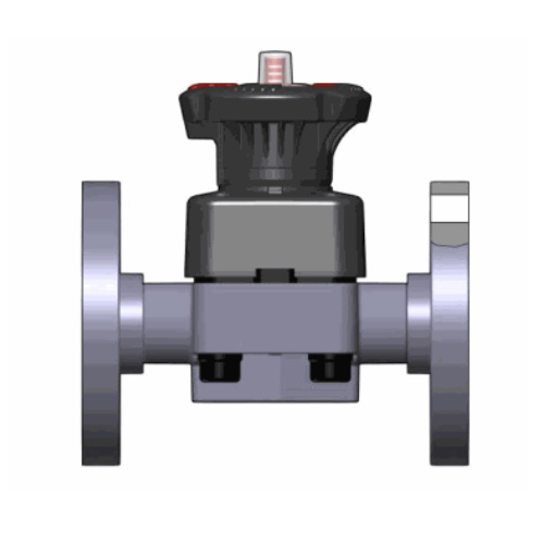 PVC U Membranventil DK DIALOCK®, Festflansch, FPM Ausführung