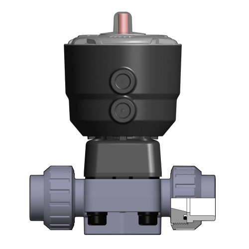 ABS 2/2-Wege-Membranventil DK/CP, Verschraubung mit Klebemuffe, NO, EPDM