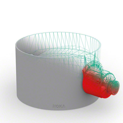 PE Drosselklappe mit Drehknopf rot und Muffe stufenlos verstellbar, mit Arretierung